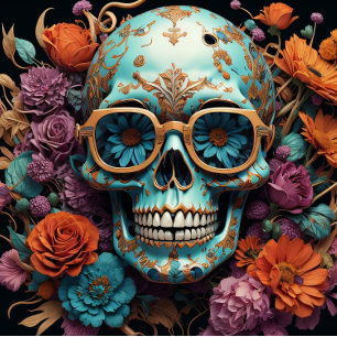 Mousseline Blume Skull Paper v2- Hygienepapier Seidenpapier