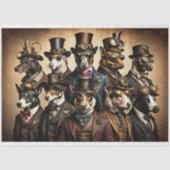 Mousseline Dogs Steampunk Hat Tissue Paper Seidenpapier (Vorderseite)