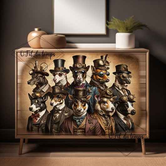 Mousseline Dogs Steampunk Hat Tissue Paper Seidenpapier