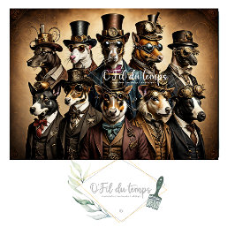 Mousseline Dogs Steampunk Hat Tissue Paper Seidenpapier