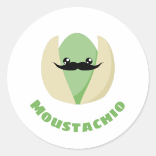 Moustachio Runder Aufkleber