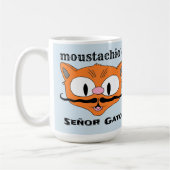 "moustachio'd" Señor Gato handlebar mustache cat Kaffeetasse (Links)
