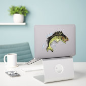 Mouth Bass Aufkleber (Laptop auf Schreibtisch)