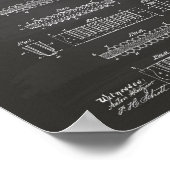 Mouth Harmonica 1900 Patent Art Chalkboard Poster (Ecke)