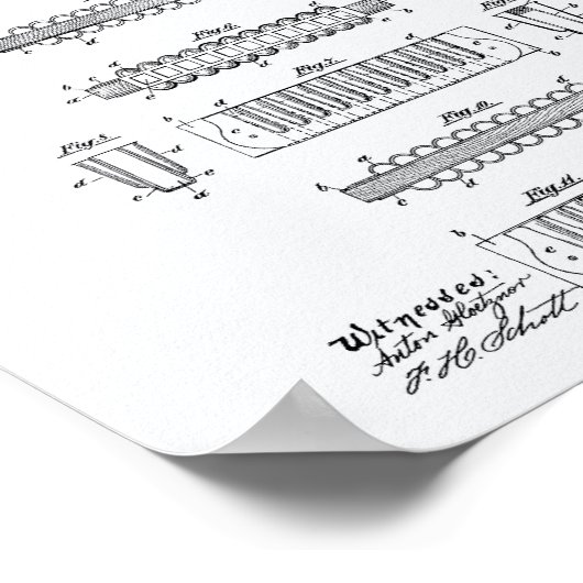 Mouth Harmonica 1900 Weißbuch über Patentkunst Poster (Ecke)