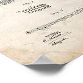 Mouth Harmonica Patent - Altes Aussehen Poster (Ecke)