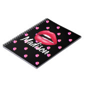 Mouth Lipstick Makeup Beauty Custom Personalisiert Notizblock (Linke Seite)