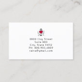 Movable Heart Wings Wedding Planer Script Typ Visitenkarte (Rückseite)