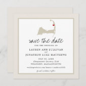 Movable Red Heart Wellfleet Cape Cod Map Hochzeit Save The Date (Vorne/Hinten)