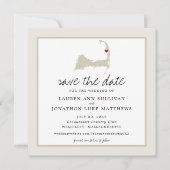 Movable Red Heart Wellfleet Cape Cod Map Hochzeit Save The Date (Vorderseite)