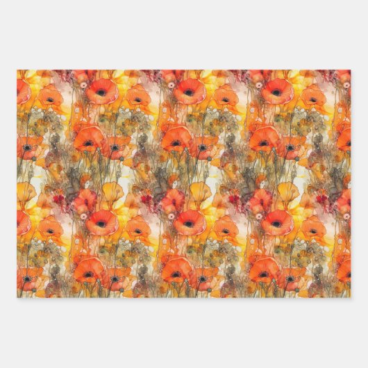 Movana - Rote Mohn Welt - Geschenkpapier Set (Vorderseite 3)