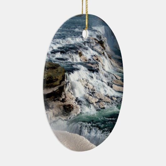 Möve Foss Wasserfall Island Keramik Ornament (Rechts)