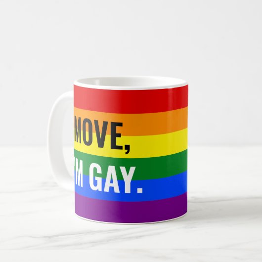 Move I bin Gay Rainbow Tasse (Vorderseite Links)