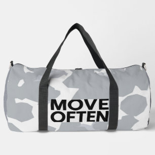"Move Often Camo Duffel" Duffle Bag