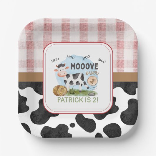 Move Over Barnyard Paper Plate Pappteller (Vorderseite)