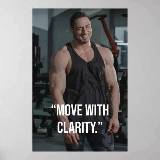 Move With Clarity Fitness Quote Poster (Vorne)