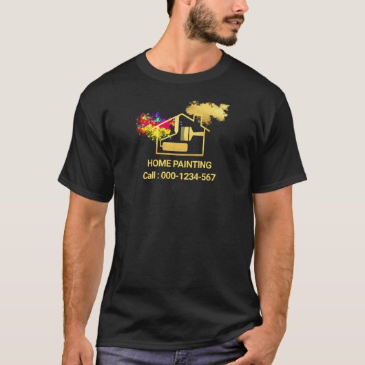 Moveable Gold farbige Paint-Spritzer T-Shirt (Vorderseite)