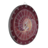 Movement Abstrakt Modern Wine Red Pink Fraktal Kun Dartscheibe (Vorderseite Links)