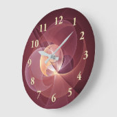 Movement Abstrakt Modern Wine Red Pink Fraktal Kun Große Wanduhr (Winkel)
