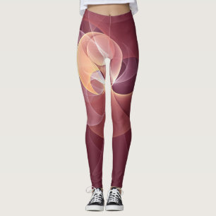Movement Abstrakt Modern Wine Red Pink Fraktal Kun Leggings