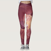 Movement Abstrakt Modern Wine Red Pink Fraktal Kun Leggings (Vorderseite)