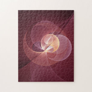 Movement Abstrakt Modern Wine Red Pink Fraktal Kun Puzzle