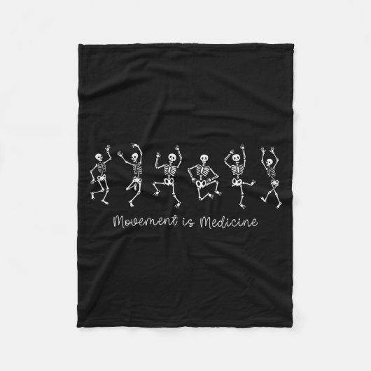 Movement Is Medicine Dancing Skeleton Pt Physical  Fleecedecke (Vorderseite)