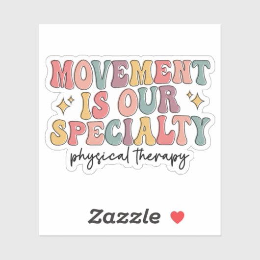 Movement Is Our Specialty Retro Physical Therapy Aufkleber (Blatt)