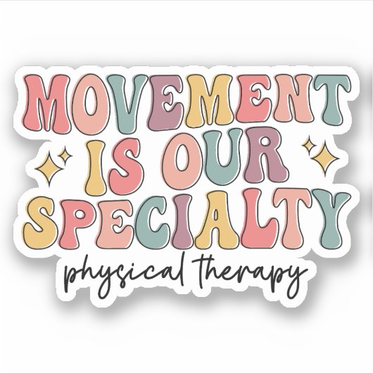 Movement Is Our Specialty Retro Physical Therapy Aufkleber (Vorderseite)