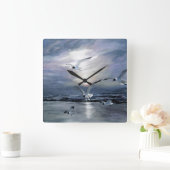 Mövenlandung Quadratische Wanduhr (Zuhause)