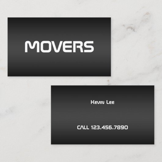 Movers Black Visitenkarte (Vorne/Hinten)