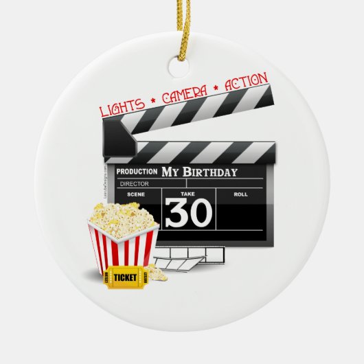 Movie Birthday Party 30. Geburtstag Keramikornament (Vorne)