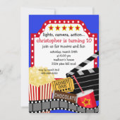 Movie Birthday Party Einladung (Vorderseite)