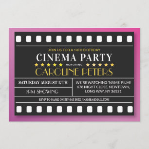 Movie Birthday Party jedes Alter Theaterfilm Einla Einladung