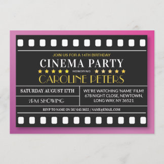Movie Birthday Party jedes Alter Theaterfilm Einla Einladung