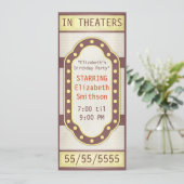 Movie Birthday Party Marquee Einladung (Stehend Vorderseite)