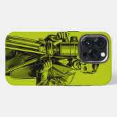 Movie cameraman vintage lime green  iPhone hülle (Rückseite (Horizontal))