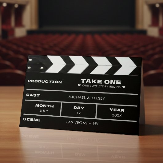 Movie Clap Board Film Strip Photo Wedding Programm