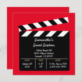 Movie Clapboard 16 . Geburtstag Einladung zum Gebu (Vorne/Hinten)