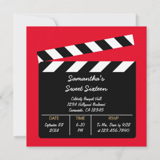 Movie Clapboard 16 . Geburtstag Einladung zum Gebu