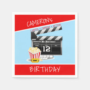 Movie Clapboard Popcorn 12. Geburtstagsparty Serviette