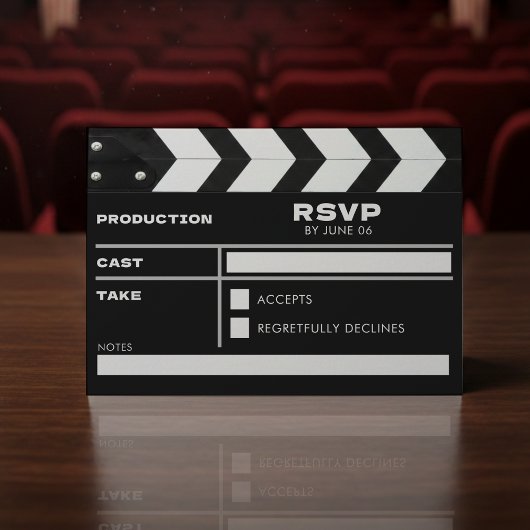 Movie Film Clap Board RSVP Karte