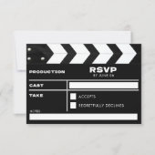 Movie Film Clap Board RSVP Karte (Vorderseite)