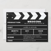Movie Film Clap Board Wedding Einladung (Vorderseite)