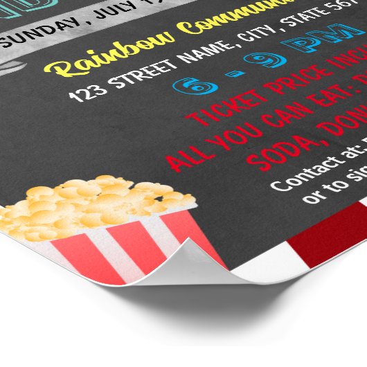 Movie Fundraiser-Ereignisvorlage Poster (Ecke)