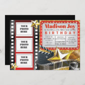 MOVIE HOLLYWOOD FOTO Geburtstagsparty Einladung (Vorne/Hinten)