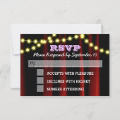 Movie Lights Lilac Bat Mitzvah RSVP Karte (Vorderseite)