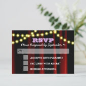 Movie Lights Lilac Bat Mitzvah RSVP Karte (Stehend Vorderseite)