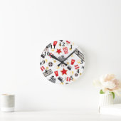 Movie Lover Pattern Runde Wanduhr (Zuhause)
