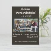 Movie Marathon Christmas Party Invitation Einladung (Stehend Vorderseite)